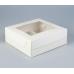 Упаковка для маффинов белая с окном 25 х 25 х 10 см на 9 шт