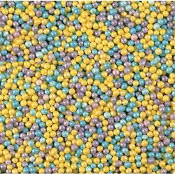 Посыпка кондитерская шарики перламутровые 1-2 мм 100 гр голуб-лил-желт
