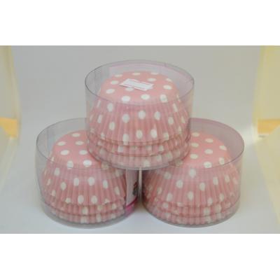 Капсулы бумажные для кексов Розовый в горох 100 шт