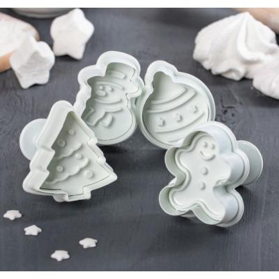 Набор плунжеров кондитерских Новый год 4 шт