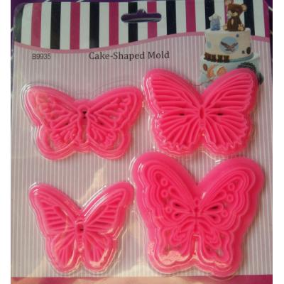 Набор штампов, печатей для мастики Бабочки 4 шт