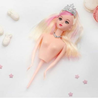 Кукла для торта Блондинка с розовой прядью 1 шт