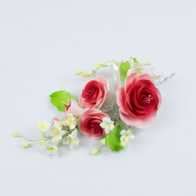 Сахарные цветы Большая ветка Розы  (красная)