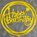 Топпер Happy Birthday круг жёлтый