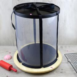 Коробка прозрачная для торта d=30 cм Круглая (черная)