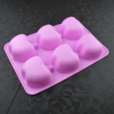Силиконовая форма для выпечки Яблочки 6 ячеек