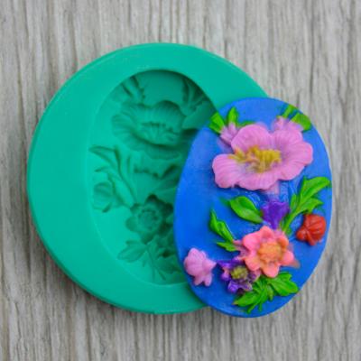 Молд силиконовый Камея с цветами