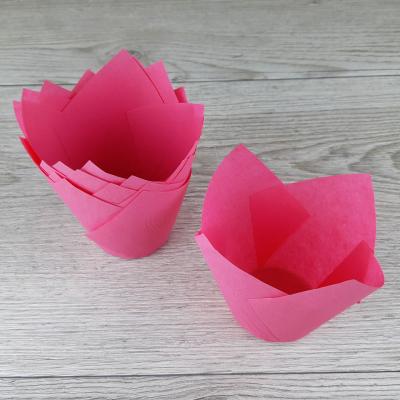 Капсулы бумажные для кондитерских изделий 10 шт Тюльпан Розовые