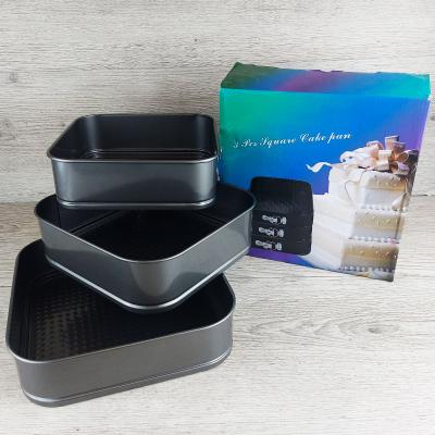 Набор форм антипригарных разъемных для выпечки 3 шт Квадро