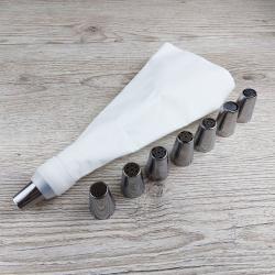 Набор кондитерских насадок 8 шт + мешок + переходник