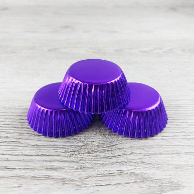 Капсулы бумажные для кексов Фиолетовые металлик Д-4,5 см 100 шт