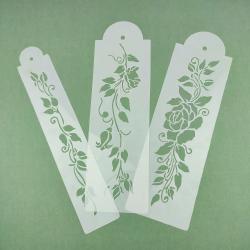 Набор трафаретов для айсинга и выпечки Цветочный принт 3 шт