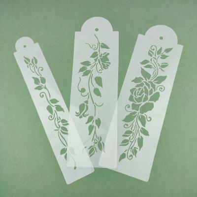 Набор трафаретов для айсинга и выпечки Цветочный принт 3 шт