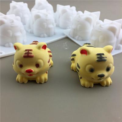 Силиконовая форма для десертов и шоколада Милый тигренок 6 ячеек
