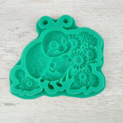 Силиконовый молд Божья коровка с сердцем