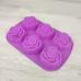 Форма силиконовая для выпечки 6 ячеек Роза