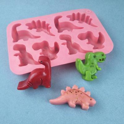 Силиконовая форма для выпечки и шоколада 8 ячеек Динозаврики