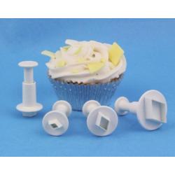 Набор плунжеров кондитерских для мастики и теста Ромбы 4 шт