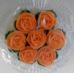 Сахарные цветы Розы с листиками 7 шт (оранжевые)
