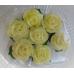 Сахарные цветы Розы с листиками 7 шт (желтые)