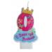 Свеча в торт С днем рождения цифра 0 (Корона)