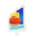 Свеча для торта С днем рождения цифра 1 Тачки