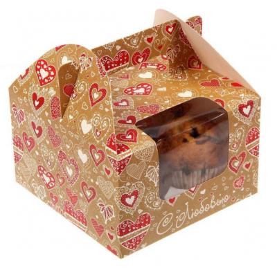 Коробочка для кексов С любовью, 16 х 16 х 10 см