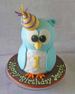 blue owl 3d cake